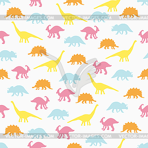 Silhouettes of dinosaurs - vector image