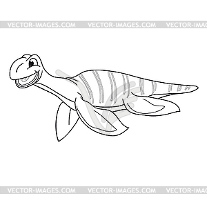 Black and white plesiosaur - vector clipart