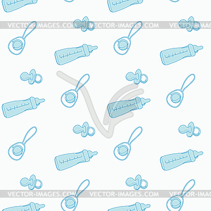 Pattern of supplies for newborns - vector clip art