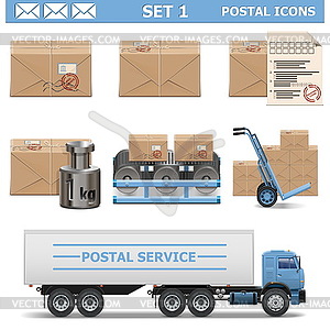 Vector Postal Icons Set  - vector clip art