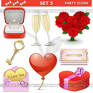 Party Icons Set  - royalty-free vector clipart