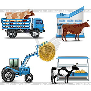 Agricultural Icons Set  - vector image