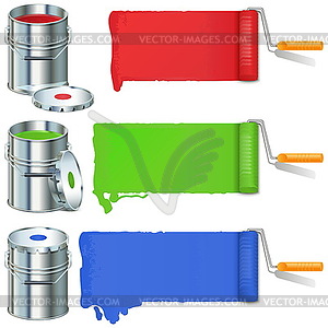 Roller Brush and Paint - vector clip art