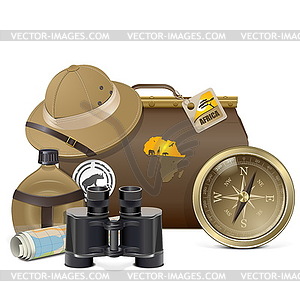 Safari Accessories Concept - vector image