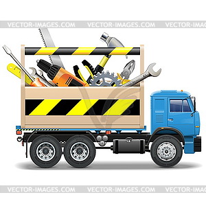 Toolbox and Truck - vector image