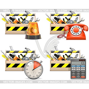 Toolbox Icons set  - vector clip art