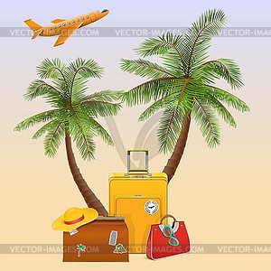 Travel Concept with Palm - vector clipart