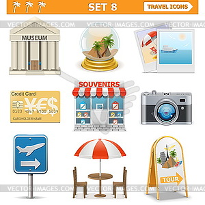 Travel icons set  - royalty-free vector image