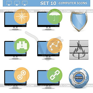 Computer Icons Set 10 - vector clipart