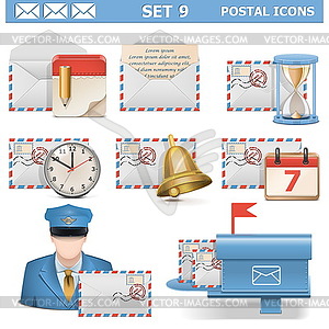 Postal Icons Set  - vector clipart