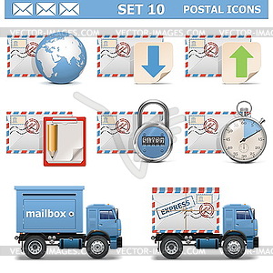 Postal Icons Set 10 - vector image