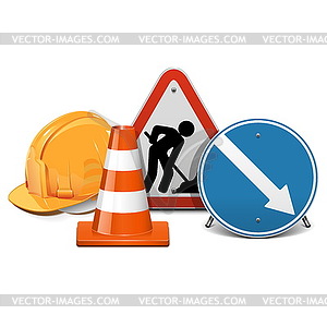 Road Construction Concept - vector clipart