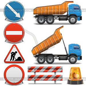 Vector Road Construction Icons set  - vector image