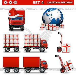 Vector Christmas Delivery Set  - vector image