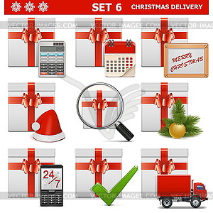 Vector Christmas Delivery Set  - vector image