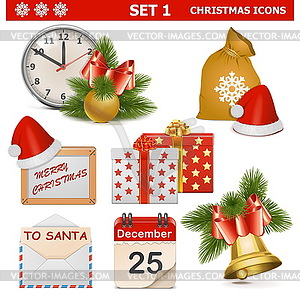 Vector Christmas Icons Set  - vector clipart