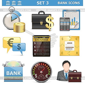 Vector Bank Icons Set  - vector clipart