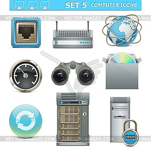 Vector Computer Icons Set  - vector EPS clipart