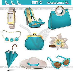 Vector Female Accessories Set  - vector clipart