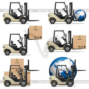 Vector Forklifts - vector clipart