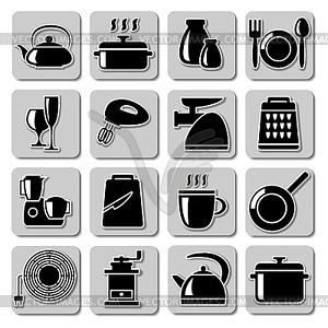 Vector kitchenware icons - vector EPS clipart