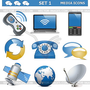 Vector Media Icons Set  - vector image