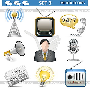 Vector Media Icons Set  - vector clip art