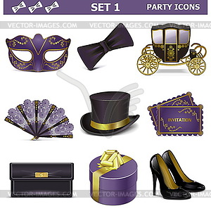 Vector Party Icons Set  - vector image