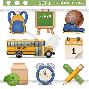 Vector School Icons Set  - vector EPS clipart