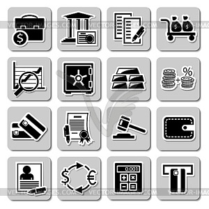 Vector set of banking icons - vector image