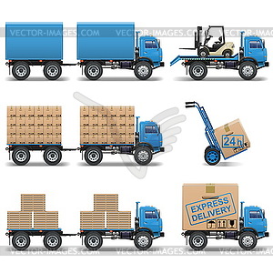 Vector Shipment Icons Set  - color vector clipart