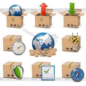 Vector Shipment Icons Set  - royalty-free vector clipart