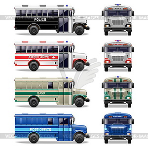 Vector special bus icons - vector clipart