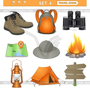 Vector travel icons set  - color vector clipart