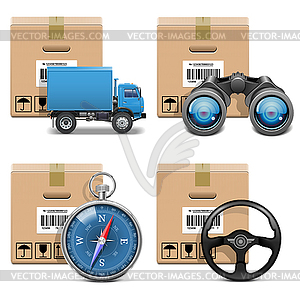 Vector Shipment Icons Set 11 - royalty-free vector clipart