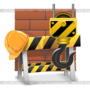 Vector Under Construction Concept with Bricks - vector image