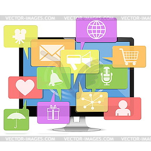 Computer Media Concept - vector clipart