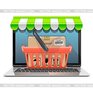 Computer Shopping Concept - vector image