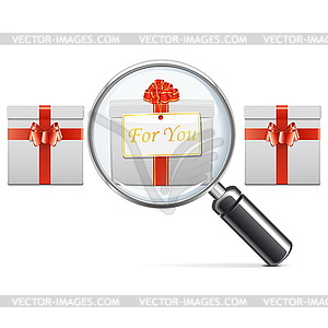 Gift with Lens - vector clipart