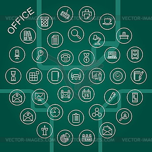 Line Icons - Office - vector clip art