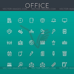 Office Line Icons - vector clip art