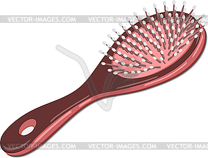 Hairbrush of brown color - vector clipart