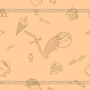 Seamless pattern with sweet food - vector image