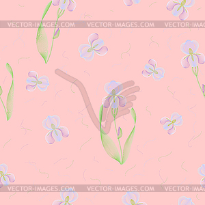Seamless pattern with irises in gentle shades - vector clipart