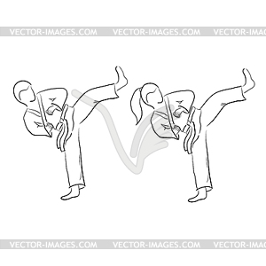 Karate doodle - vector clip art