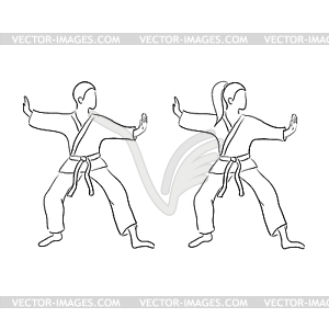 Karate doodle - vector clipart