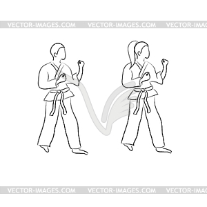 Karate doodle - vector image