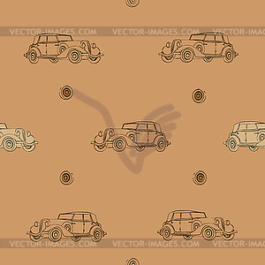 Бесшовные ретро автомобилей - векторное изображение клипарта