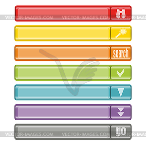 Search button bar set - color vector clipart