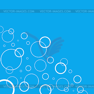 Abstract background with white circles on blue - vector image